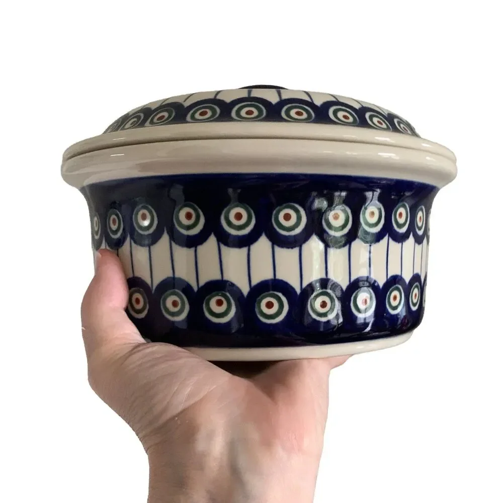 Zaklady Boleslawiec Polish Pottery Covered Baker Casserole Dish Lid 05